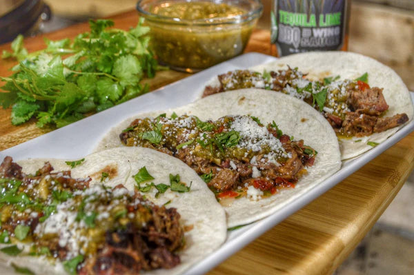 Leftover Brisket Street Tacos with Smoked Salsa Verde