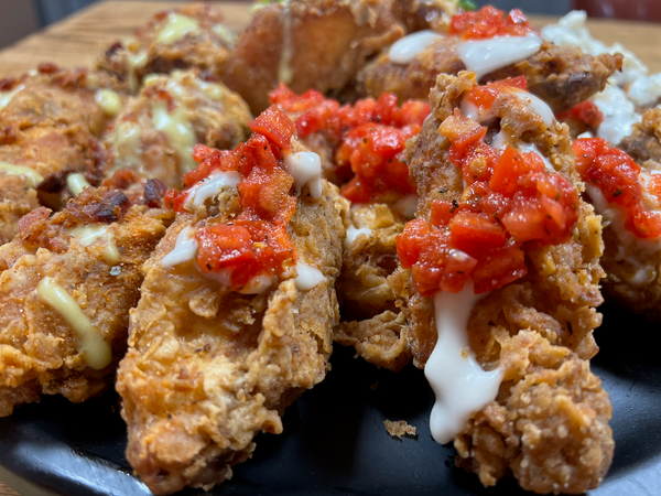 Smoked and fried Chicken Wings